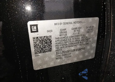 2018 Chevrolet Malibu Lt from USA, damaged, VIN 1G1ZD5ST3JF219090